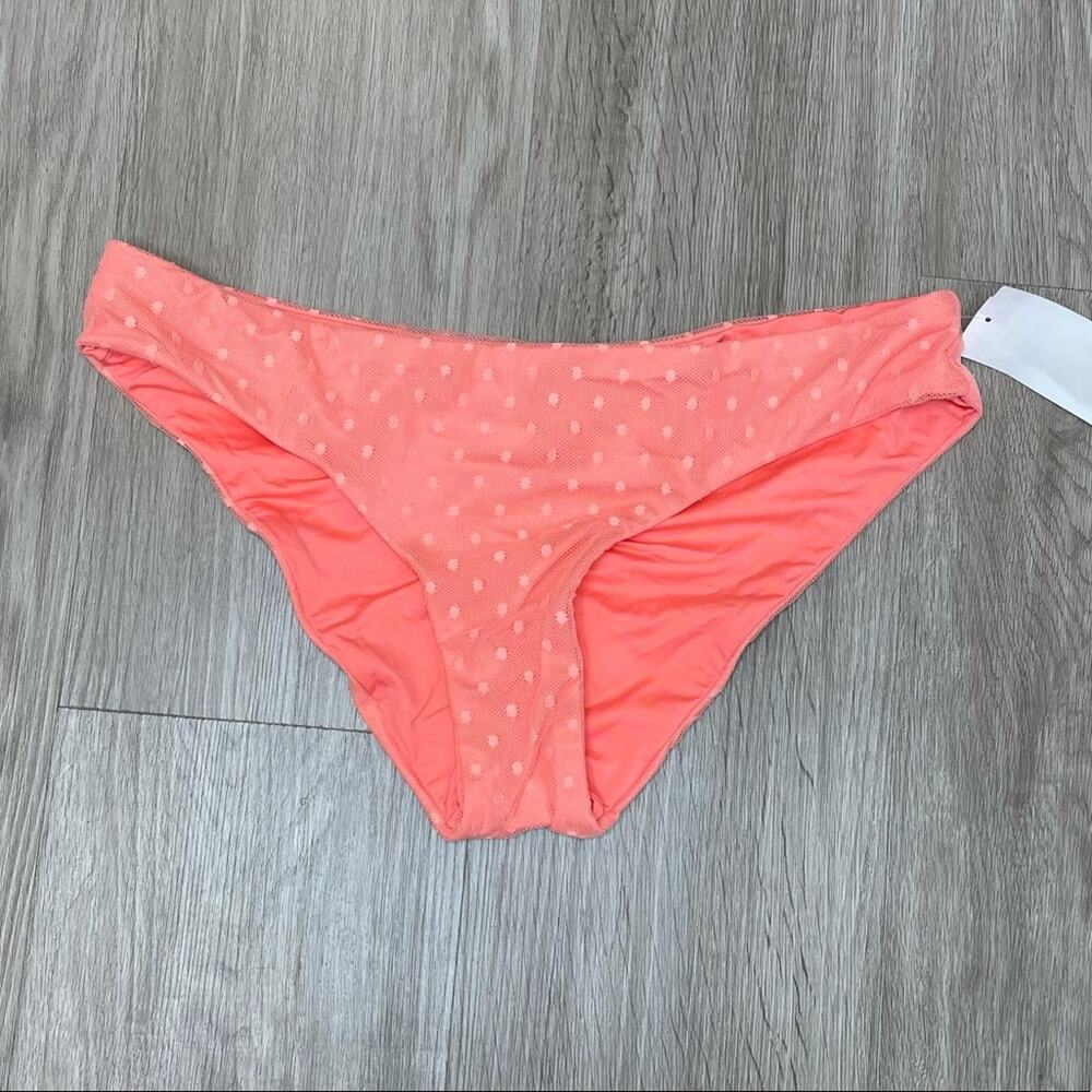 BECCA by REBECCA VIRTUE Women's Coral Shirred Hipster Bikini Swim Bottoms sz M
